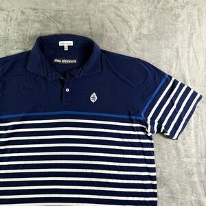 Peter Millar Polo Shirt XXL Mens Striped Blue White Founded 1962/ Golf Club